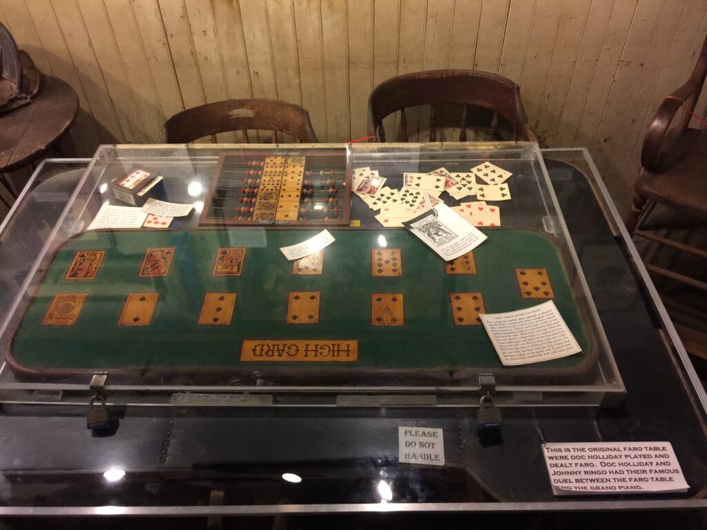 Playing cards and chips at the Birdcage Theater