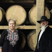 Judy and Jason in the Buzzard's Roost Barrel Room