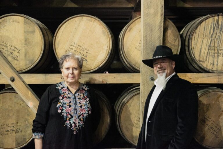 Judy and Jason in the Buzzard's Roost Barrel Room