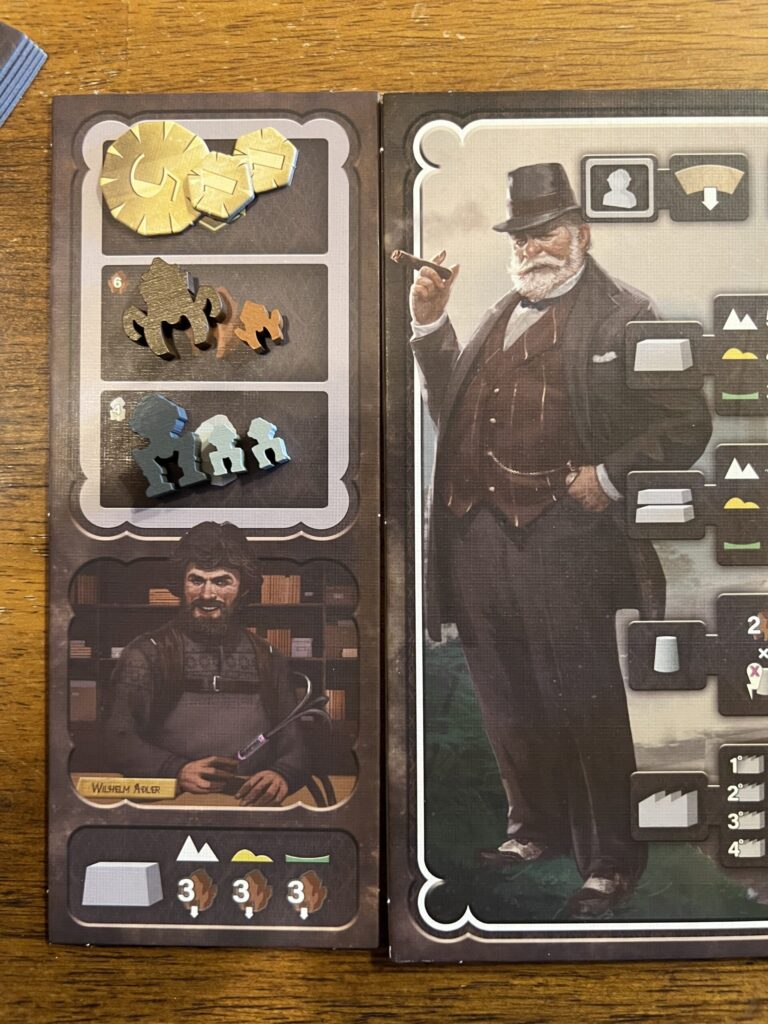 A board game piece with an illustration of a man.